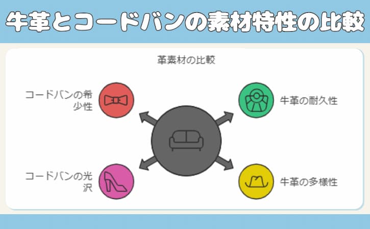 牛革とコードバンの素材特性の比較